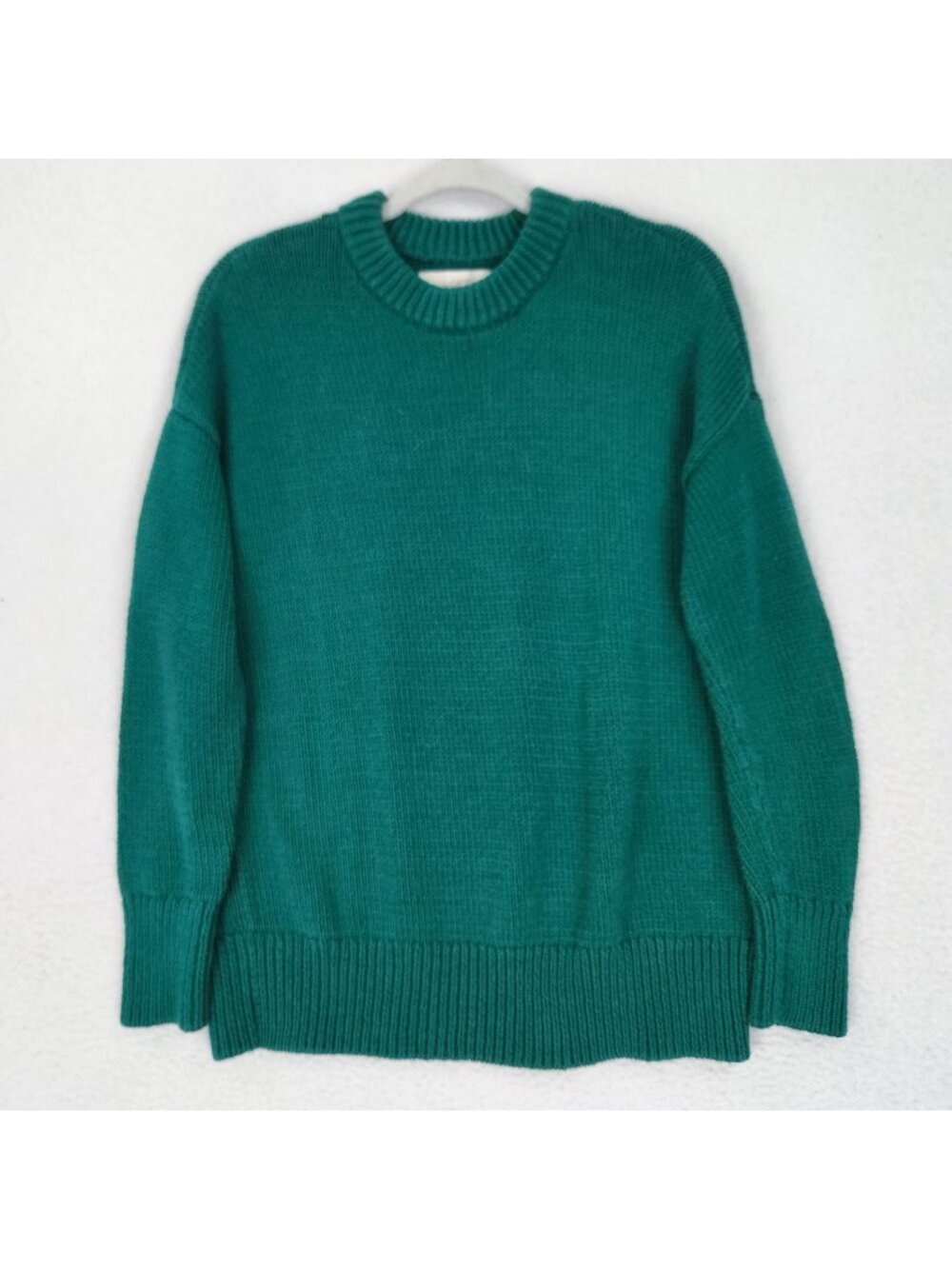 LOFT Sweater Womens Small Green Crew Neck Long Sleeve Knit Pullover Classic
